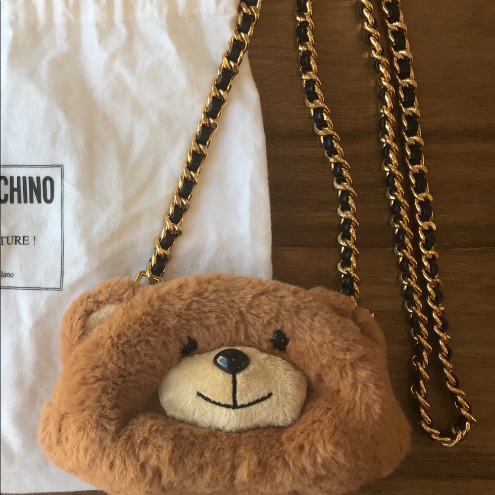 Moschino Teddy Bear Faux Fur Shoulder Bag